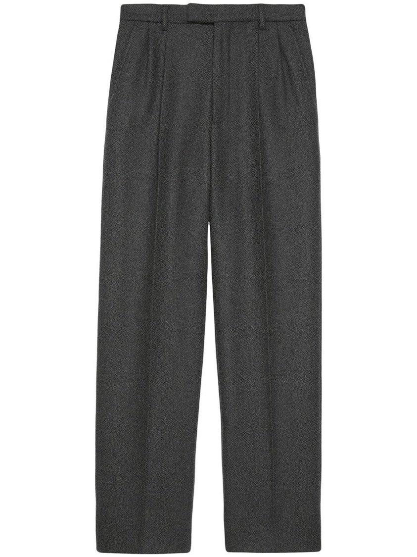 Gucci Tailored Dark Grey Trousers With Subtle Pleats