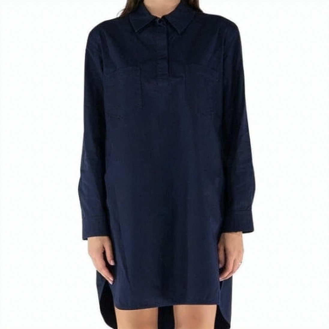 A.P.C. Straight Silhouette Midi Dress With Classic Shirt Collar