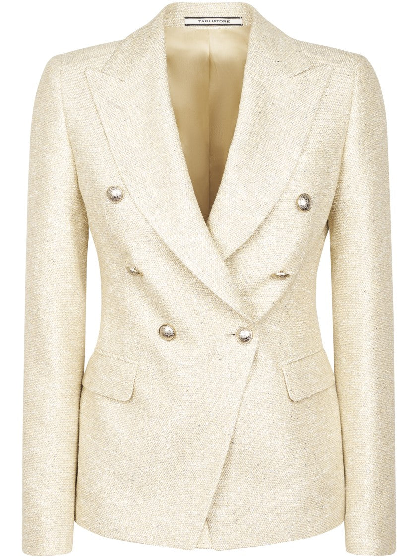 Tagliatore Double-Breasted Tailored Jacket With Textured Fabric