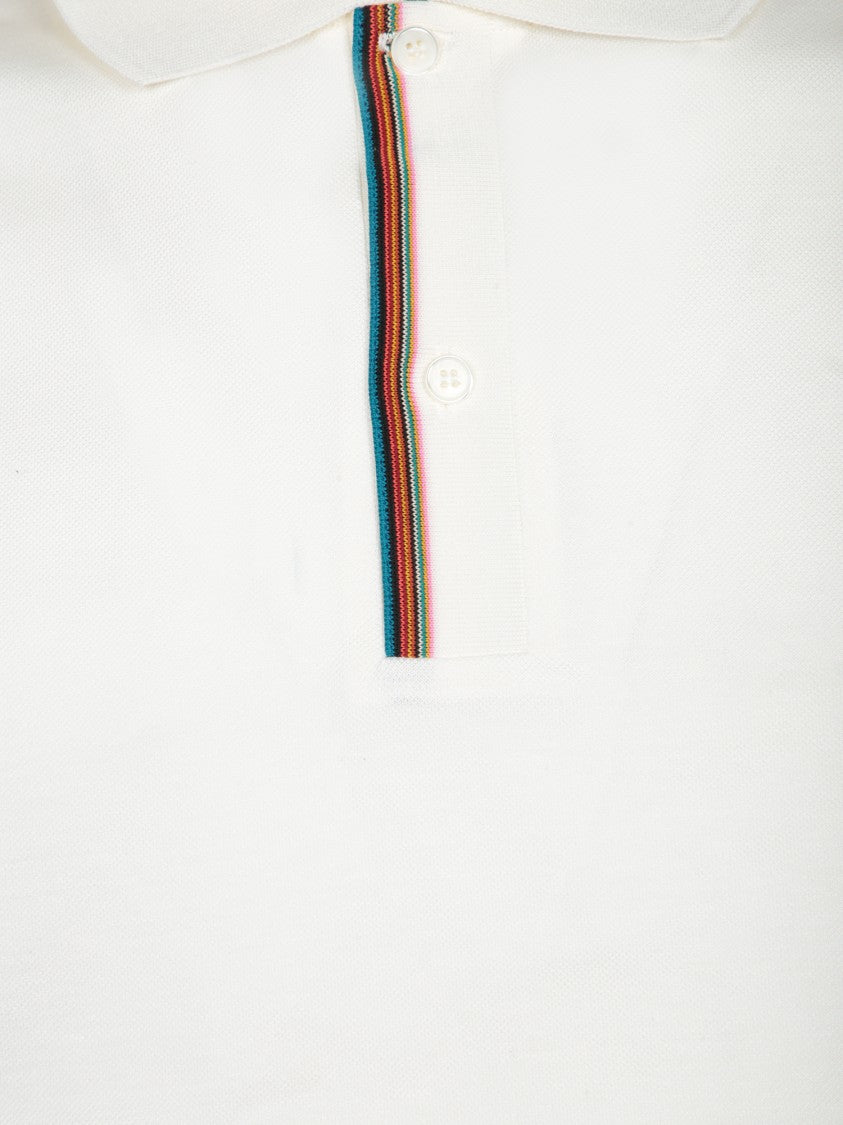 Paul Smith Short Sleeve Polo With Striped Placket