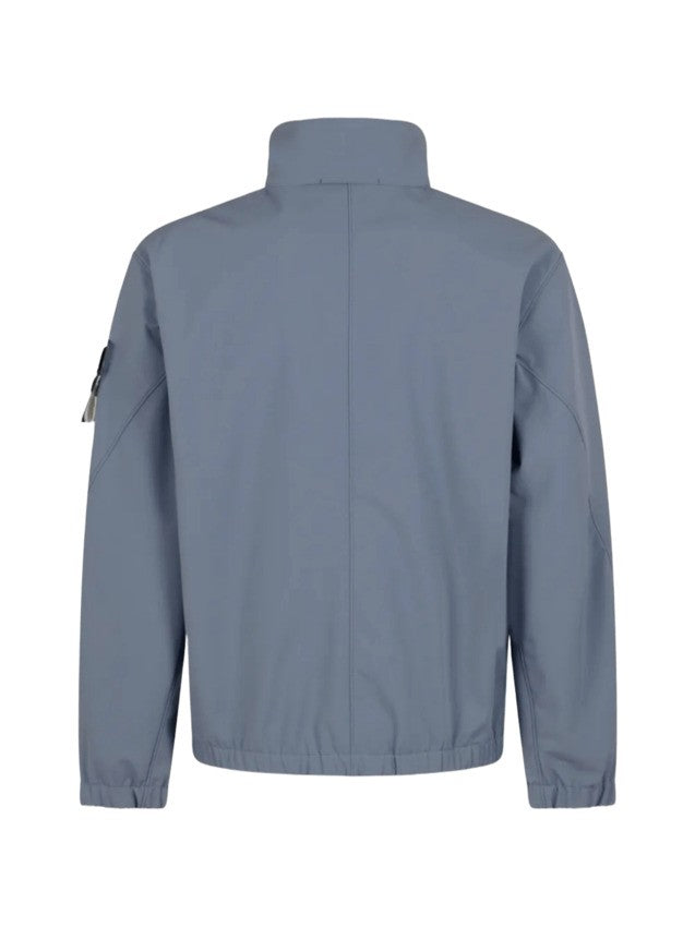 Stone Three-Layer Technical Jacket With Stiff Collar