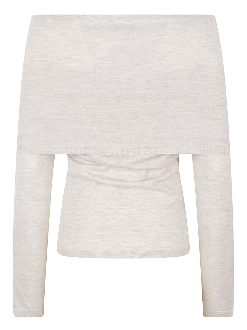 Max Mara Off-The-Shoulder Cashmere Sweater With Fitted Silhouette