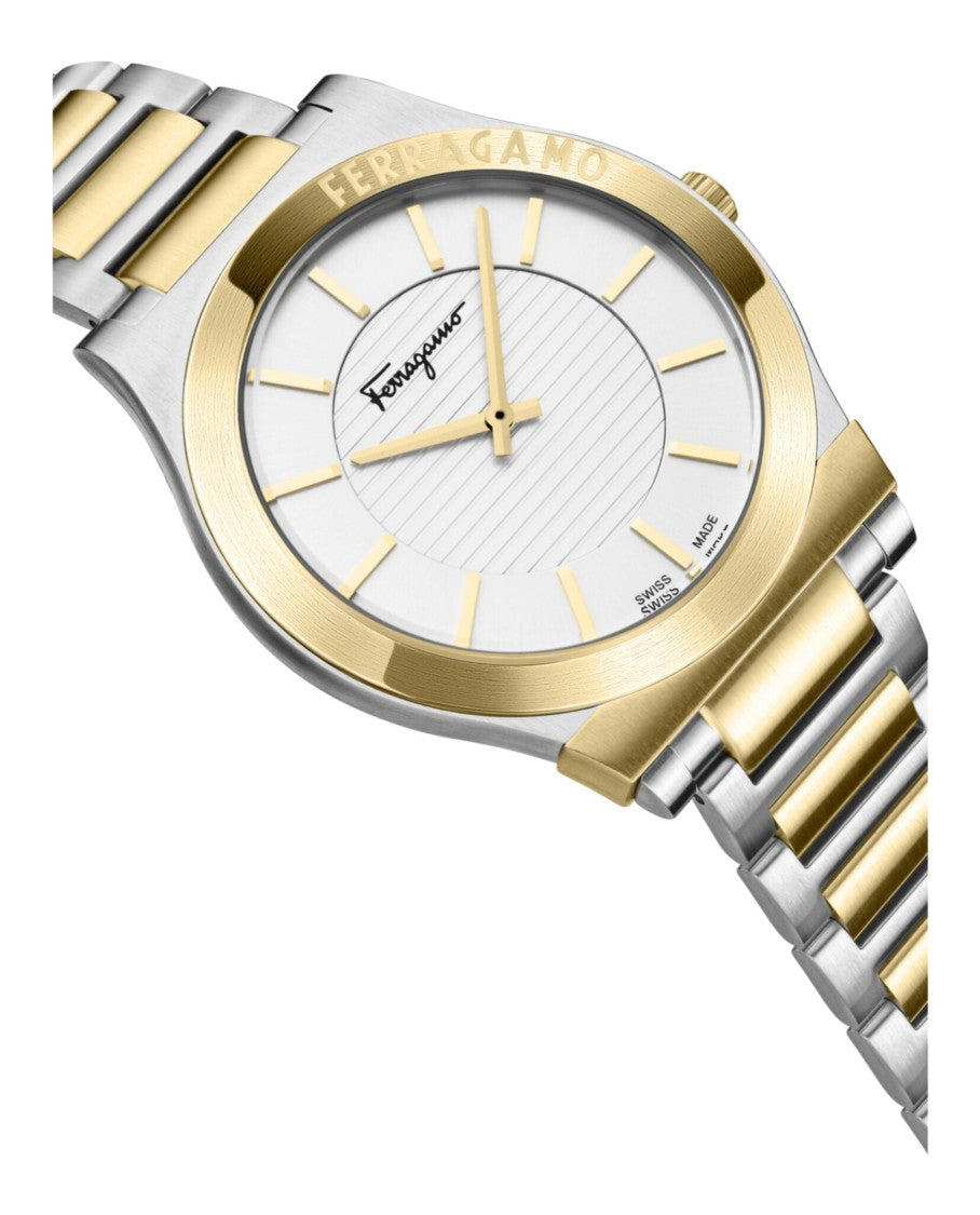 Ferragamo Gancini Bracelet Watch With Two-Tone Case