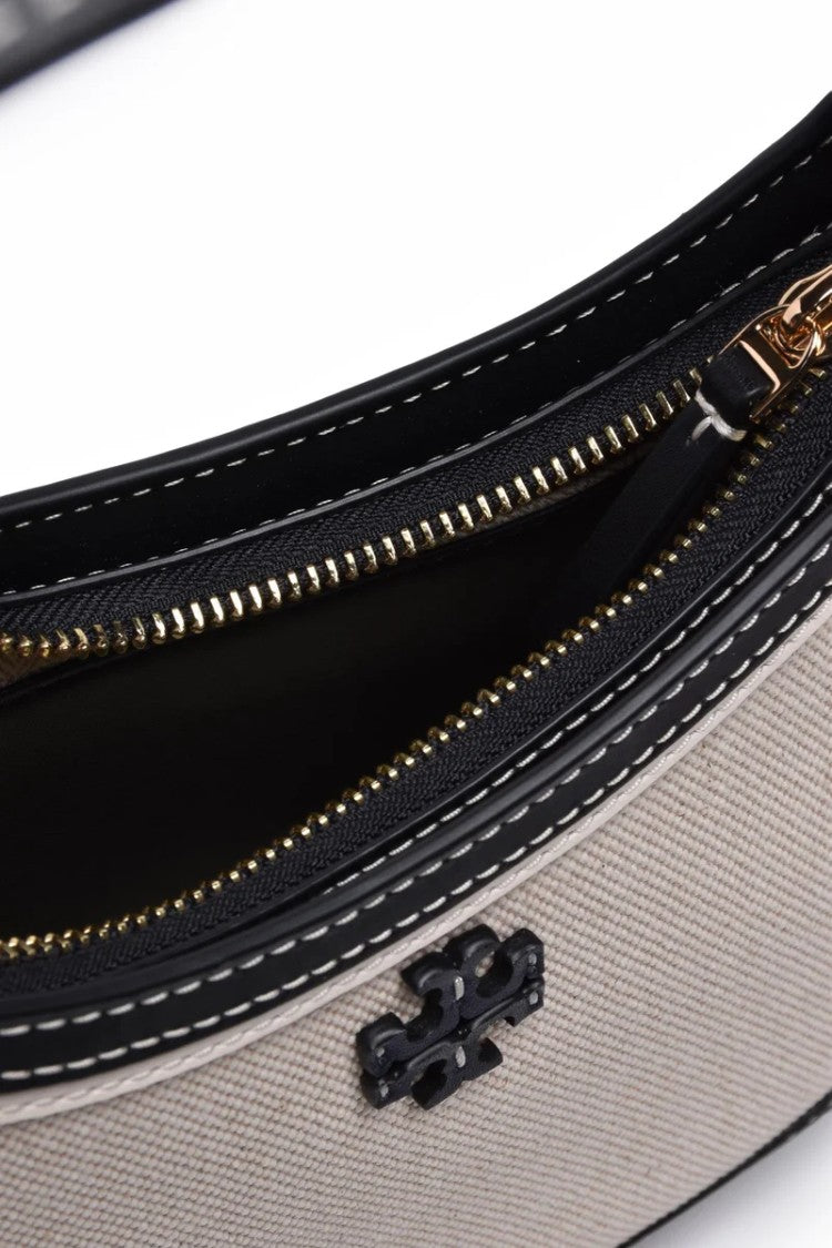 Tory Burch Emerson Canvas Shoulder Bag - Black/Beige