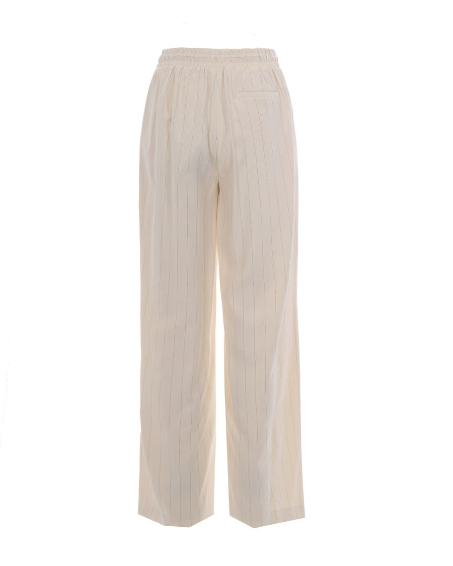 Liu Jo Cream Stripe Pinstriped Trousers