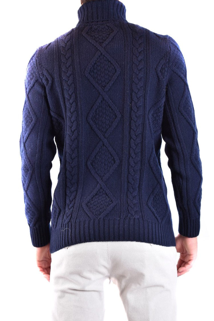 Tagliatore Textured Cable Knit Sweater With High Turtleneck