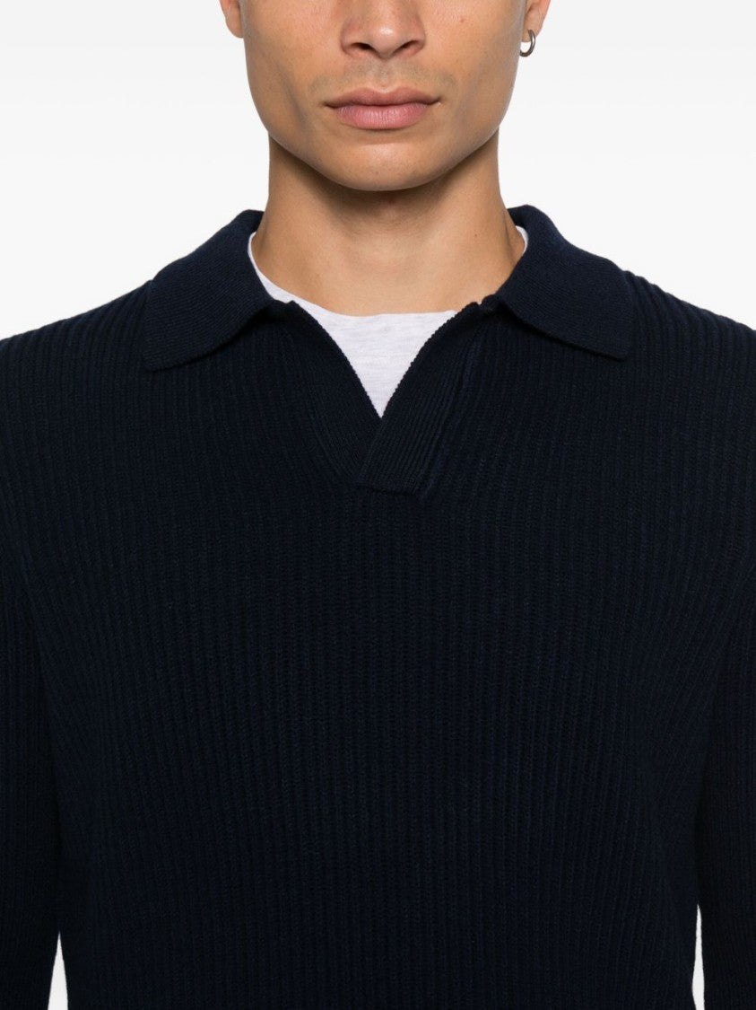 Mc2 Saint Barth Deep Blue Long-Sleeve Polo