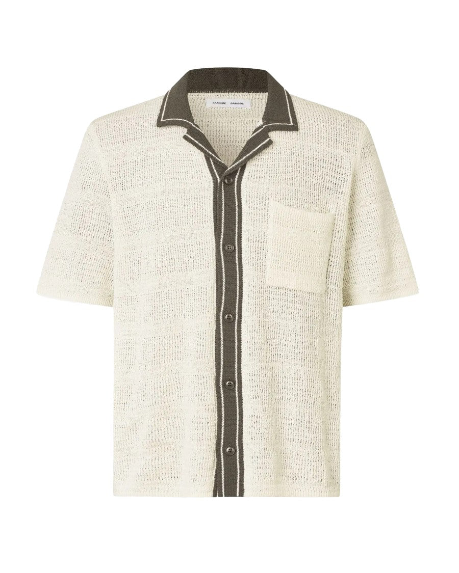 Samsøe Samsøe Short-Sleeved Knit Shirt With Button Closure And Textured Finish