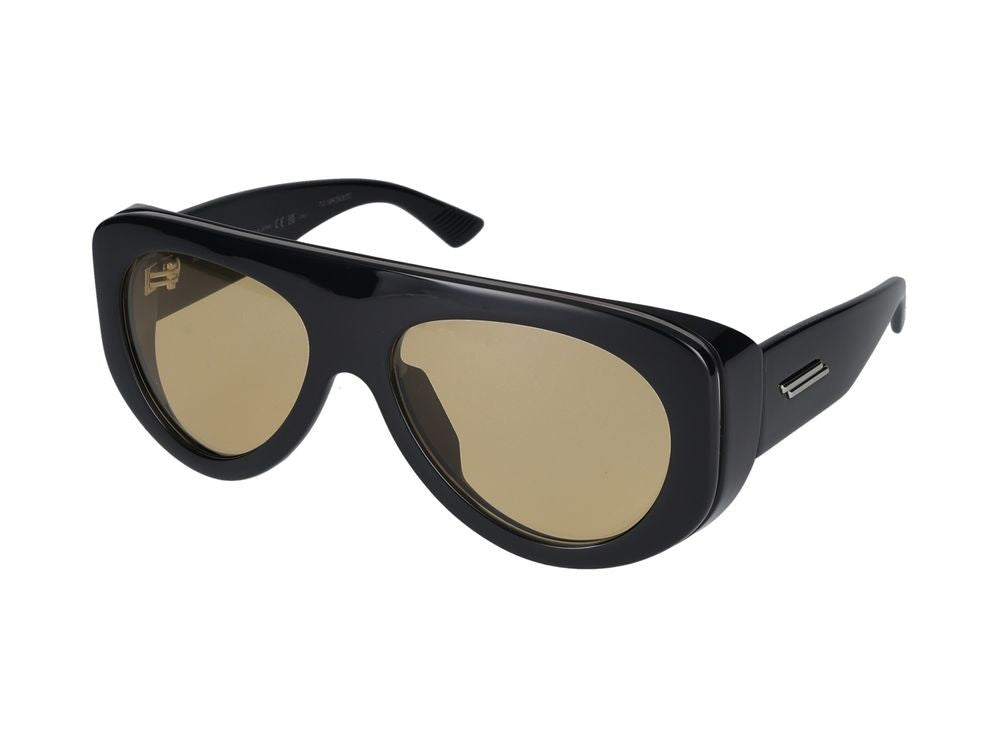 Bottega Veneta Black Warm Orange Lenses Oversized Sunglasses
