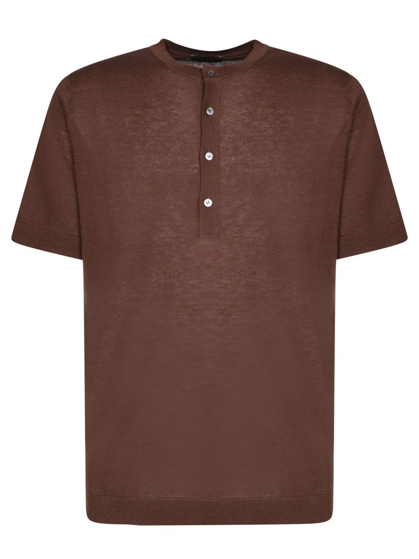 Dell'oglio Brown Linen Blend Knitwear