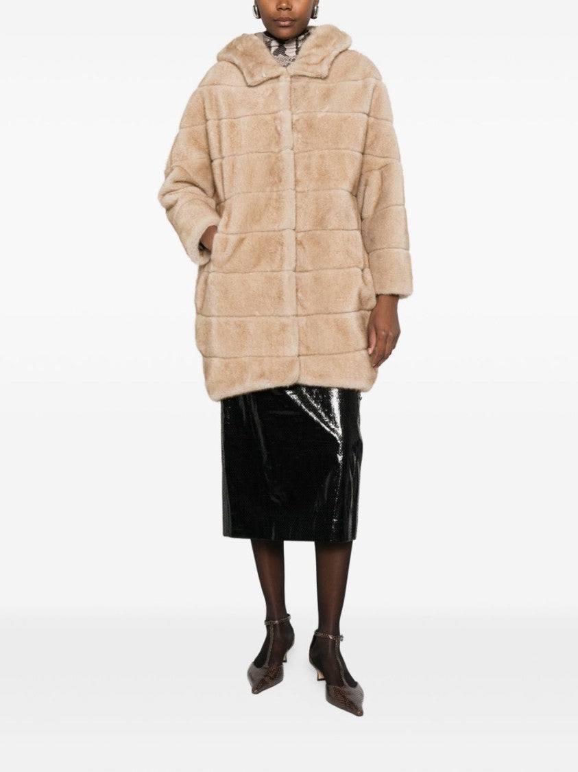 Betta Corradi Beige Faux Fur Coat