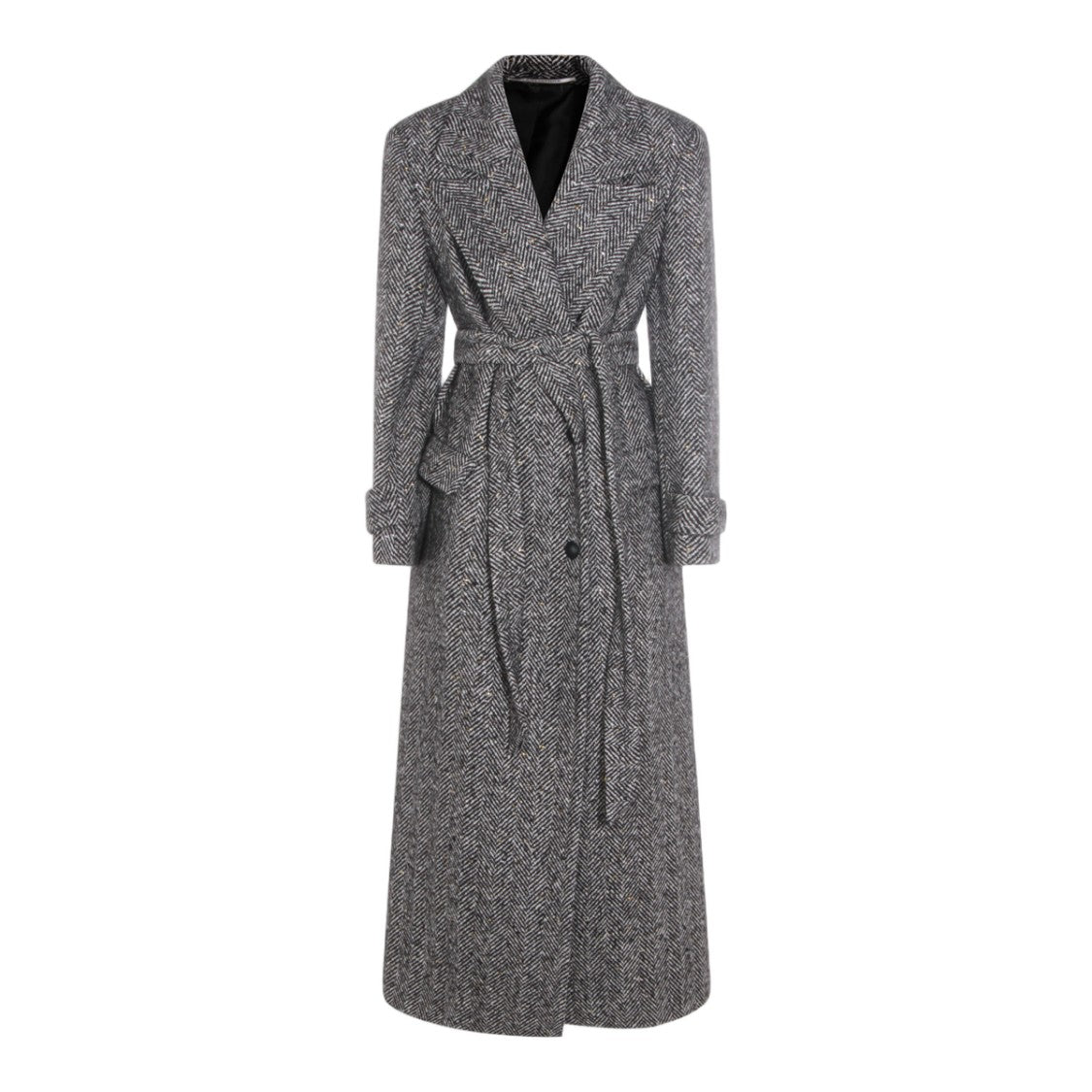 Tagliatore Herringbone Pattern Long Coat