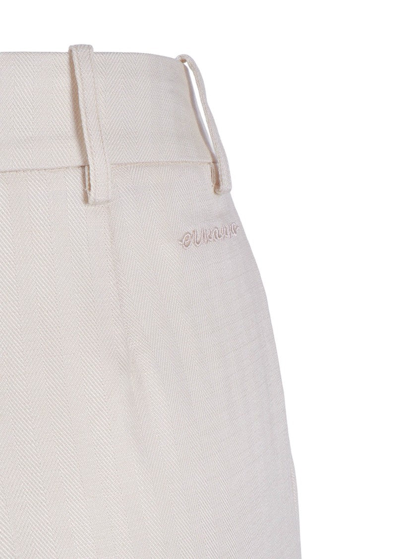 Ermanno Scervino Straight Leg Herringbone Straight-Leg Pants