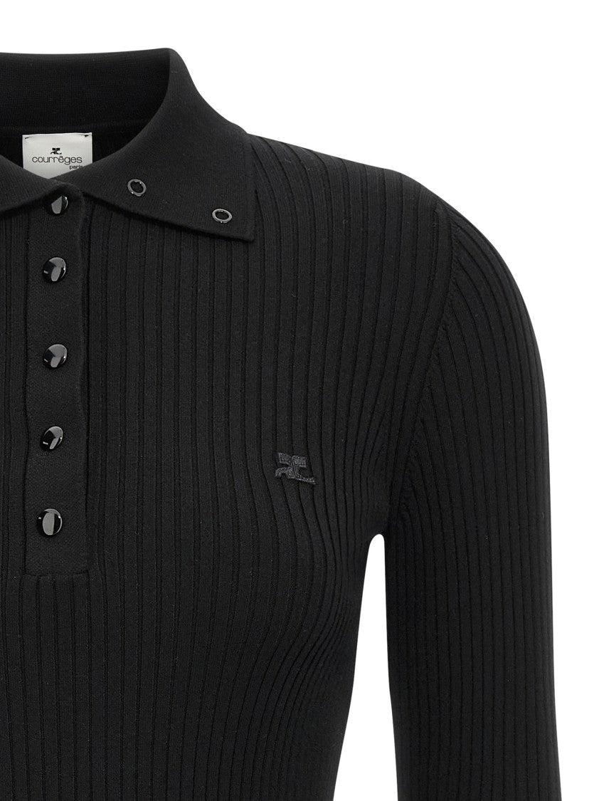 Courrèges 'Classic Rib' Polo Shirt