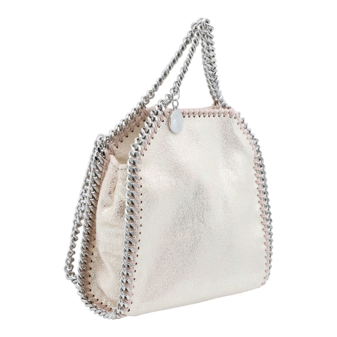Stella Mccartney Textured Metallic Handbag With Chain Detail