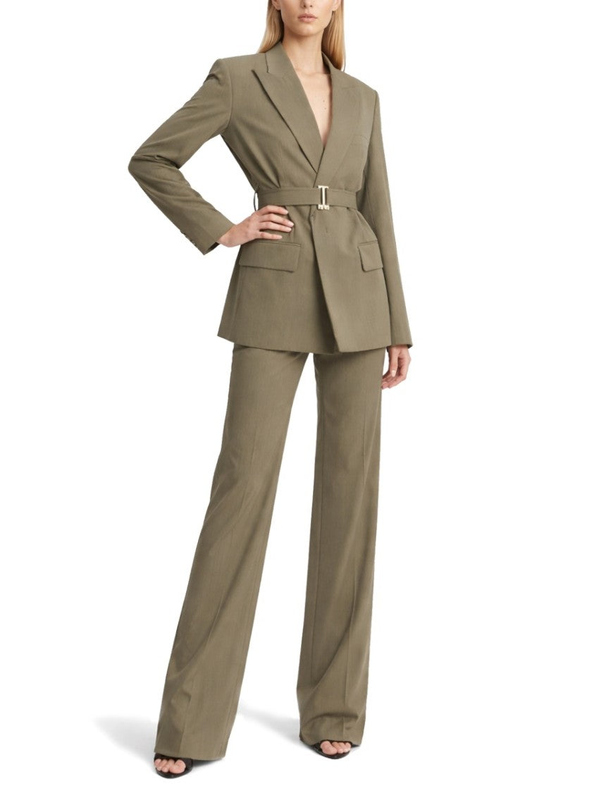 Victoria Beckham Fitted Wool-Blend Belted Blazer
