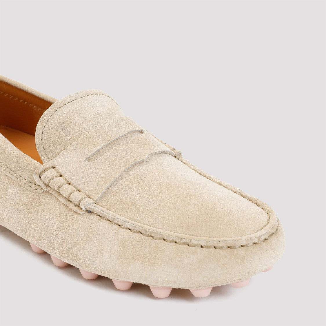 Tod's Natural Beige Suede Leather Loafers