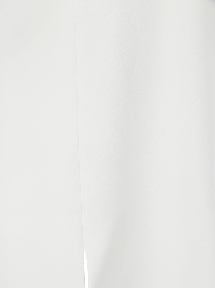 Khaite Flowing White Maxi Dress With V-Neck