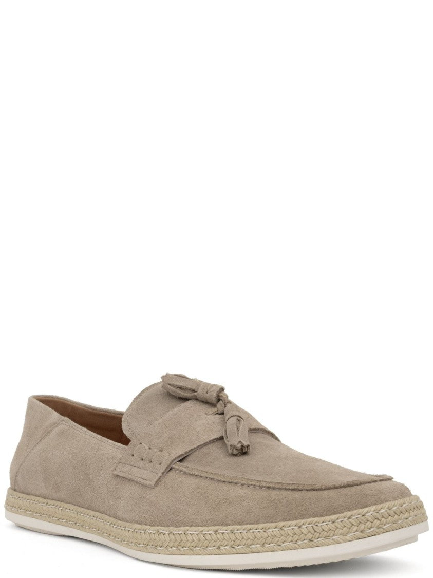 Sergio Moretti Espadrille-Style Beige Suede Flat Shoes
