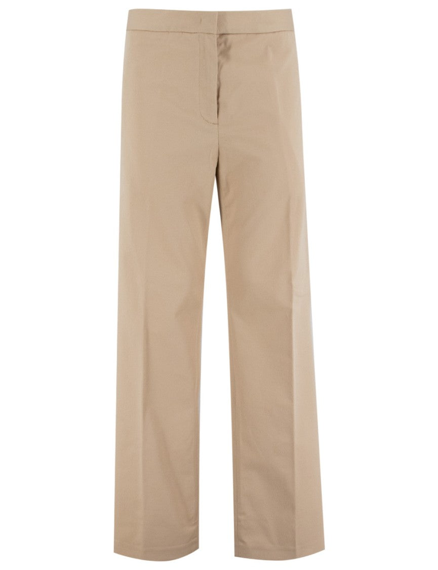 Fabiana Filippi High-Waisted Straight-Leg Cotton Trousers In Gabardine