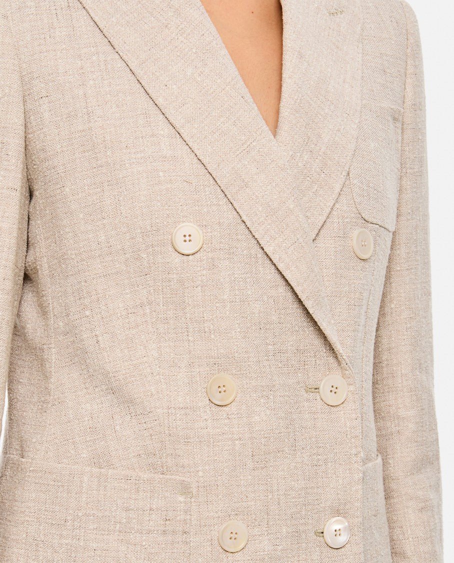 Max Mara Targa Double-Breasted Linen Blazer
