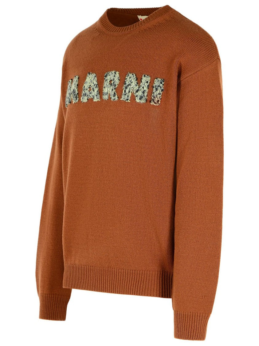 Marni Brown Virgin Wool Sweater