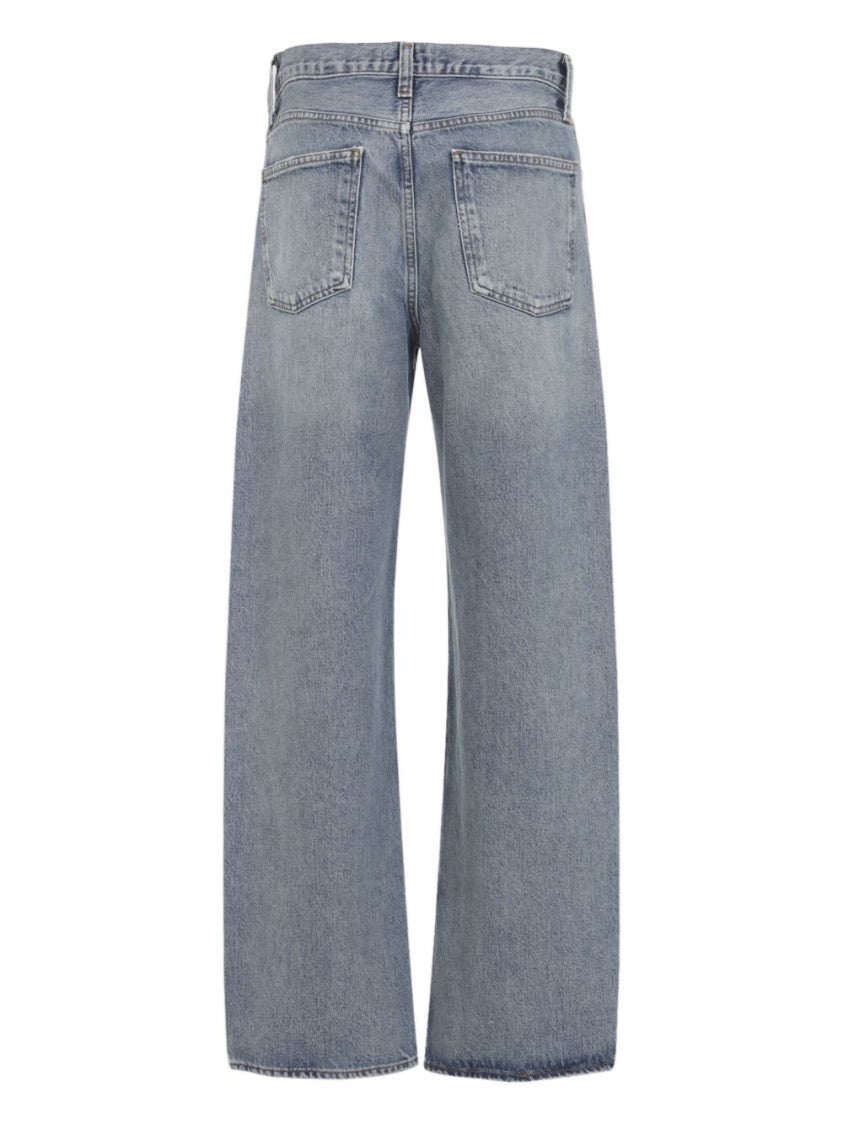 Agolde Wide-Leg Denim Jeans With Crossover Waistband And Five Pockets