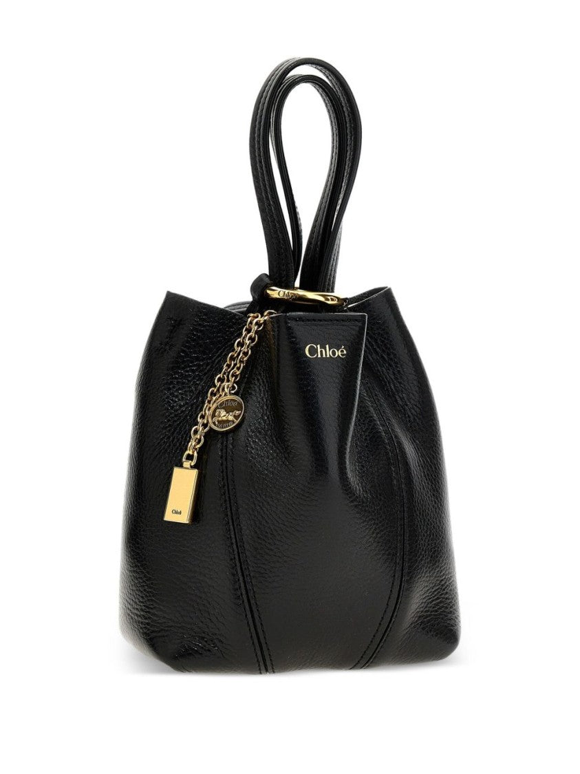 Chloé Structured Textured Leather Dual Handle Handbag