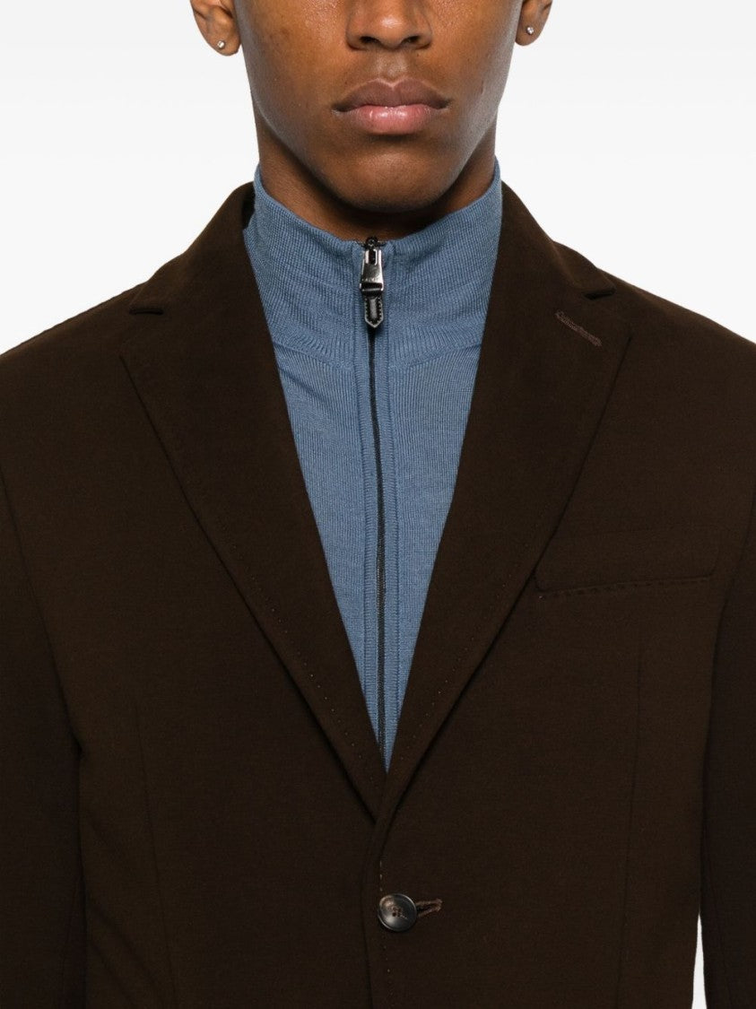 Circolo 1901 Tailored Brown Blazer With Two-Button Closure And Notch Lapels
