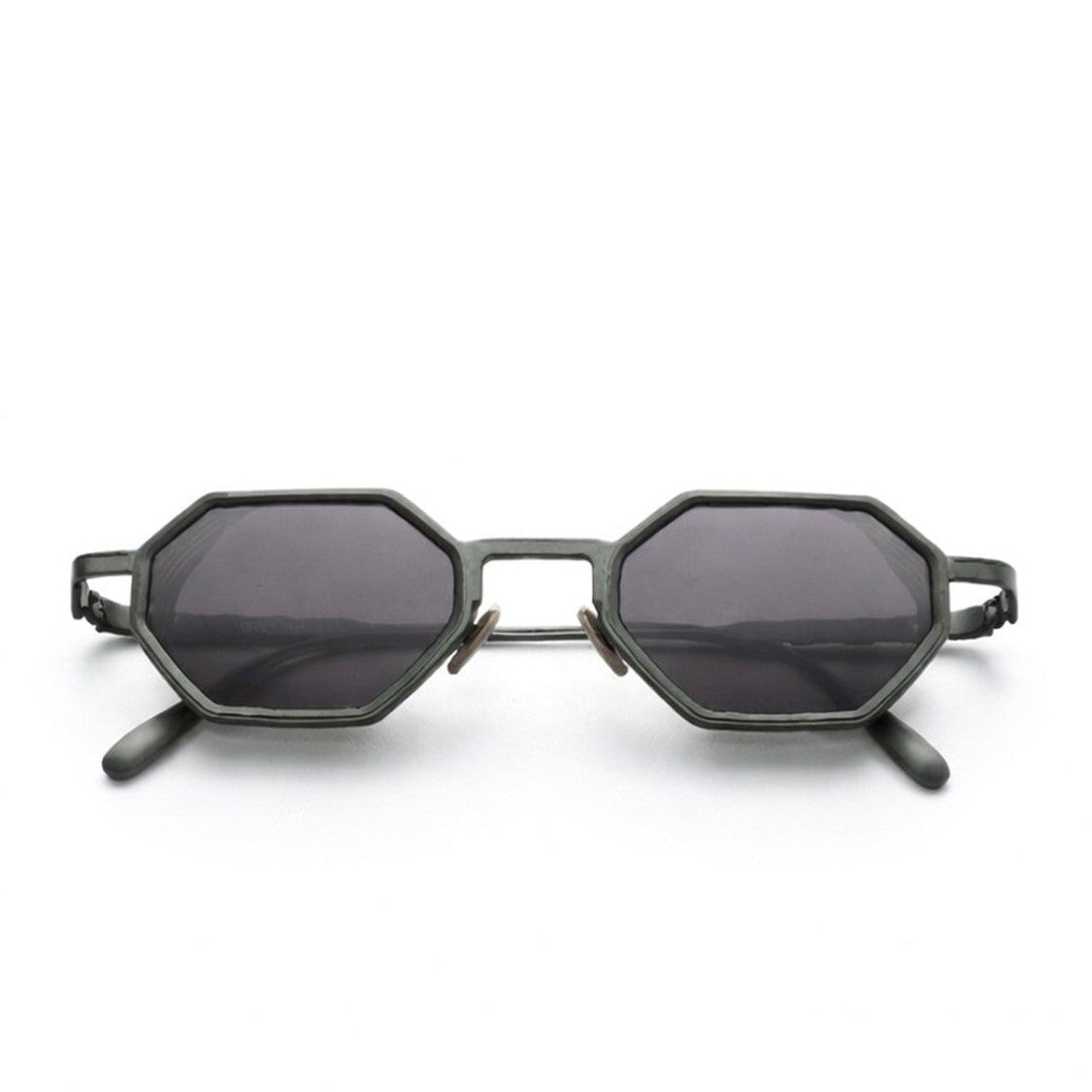 Capote Eyewear Matte Green Cc13 Titanium Geometric Sunglasses