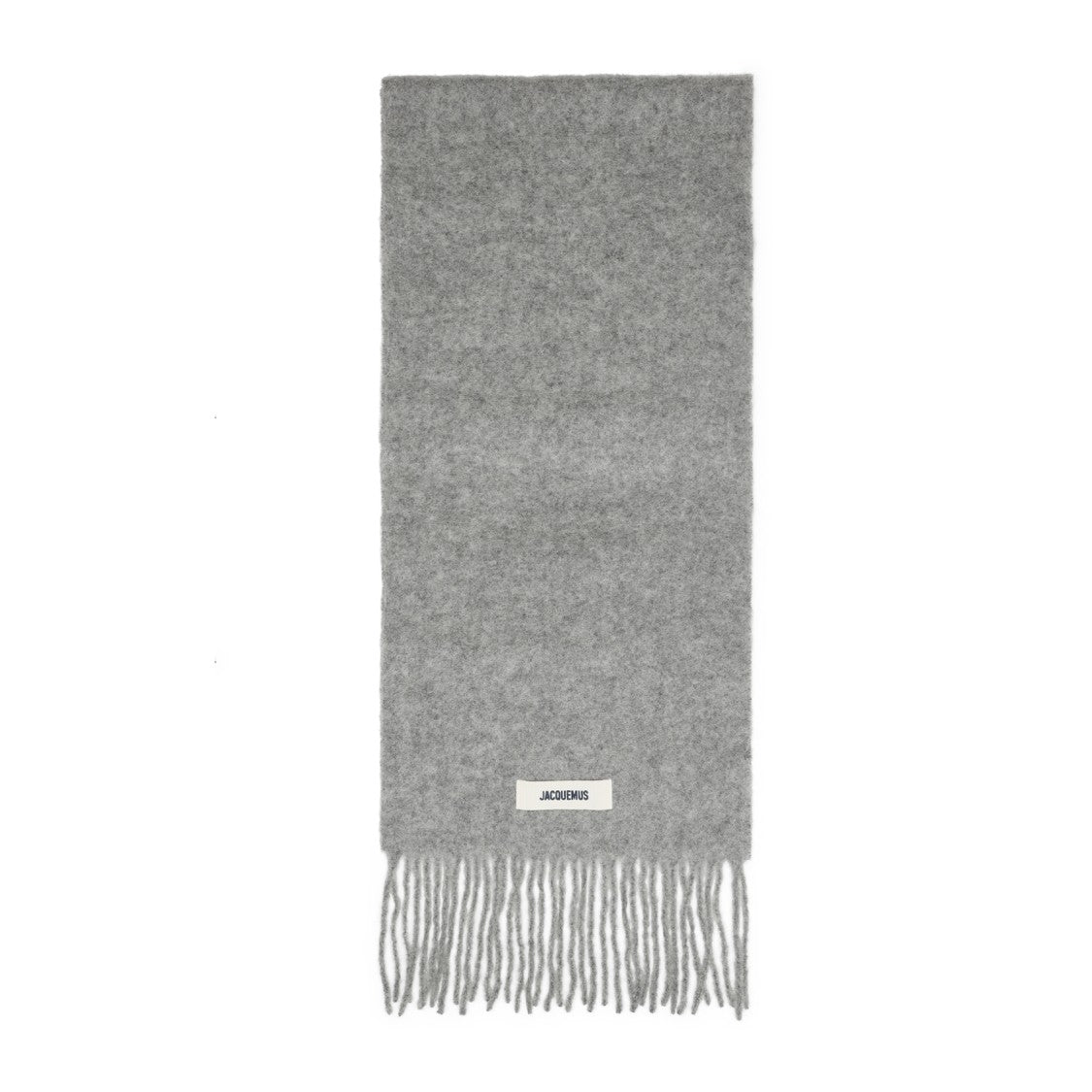 Jacquemus Heathered Grey Alpaca-Wool Blend Scarf