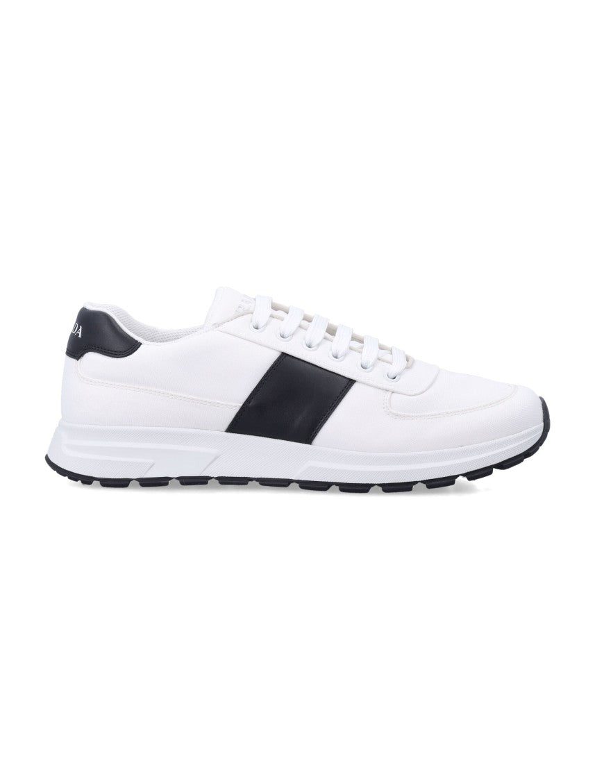 Prada Technical Fabric Sneakers With Contrasting Leather Band