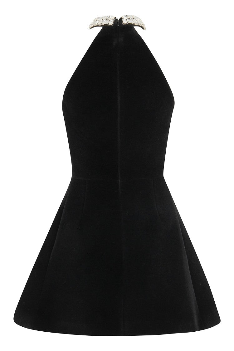 David Koma Sleeveless Velvet Mini Dress
