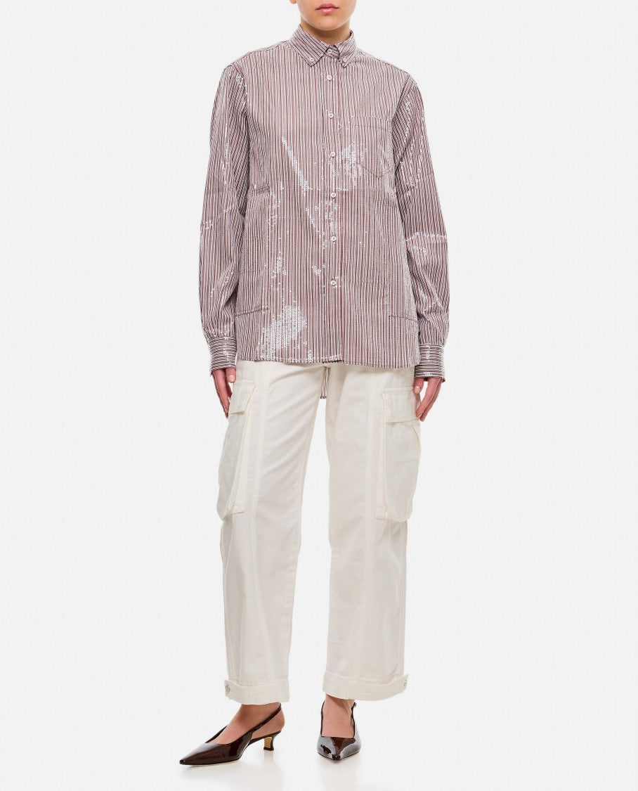 Frame Wide Leg Cargo Denim Pants