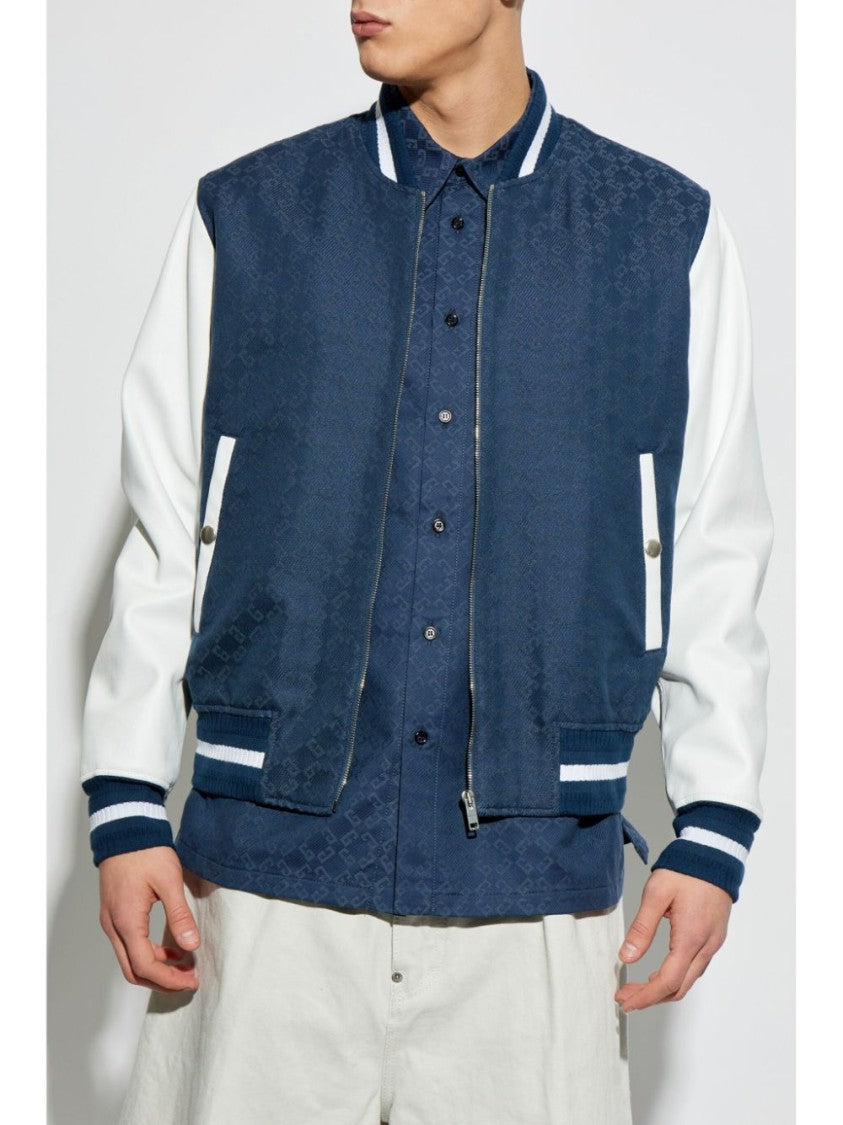 Givenchy Indigo Blue Ribbed Hem Zip Jacket