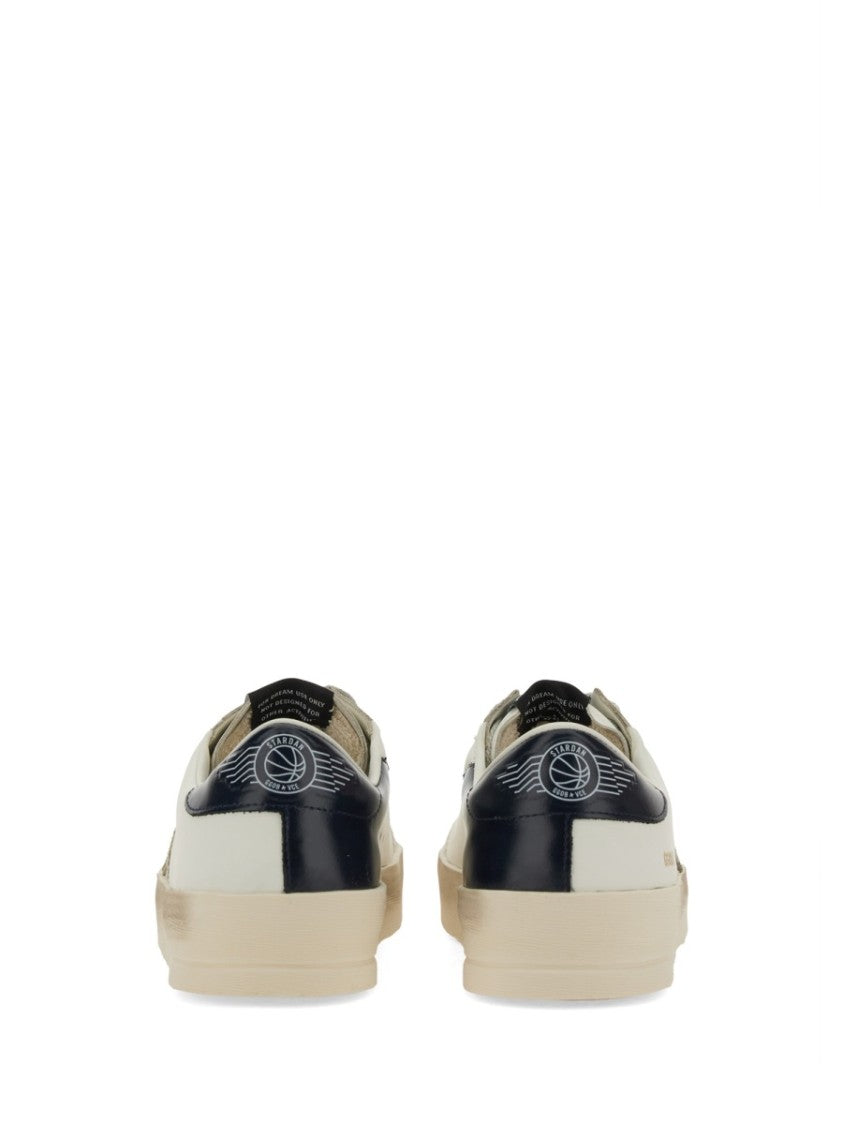 Golden Goose Stardan Low-Top Sneaker With Distressed Off-White Upper And Suede Star Detail