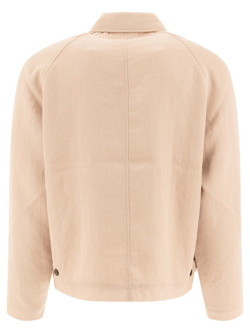 Stussy Beige Casual Overshirt With Classic Collar