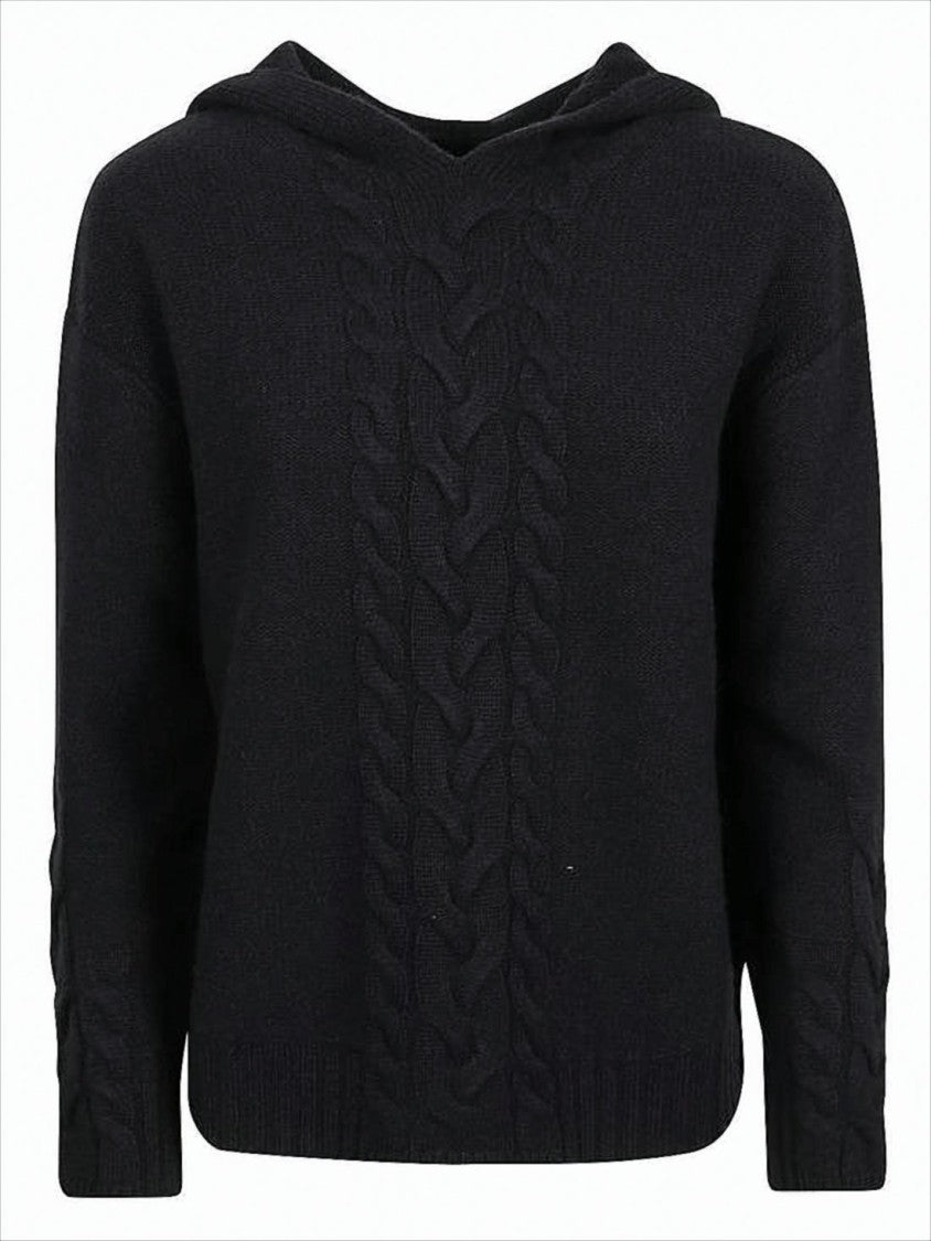 Max Mara Knitted Hooded Sweatshirt In Wool-Cashmere Blend