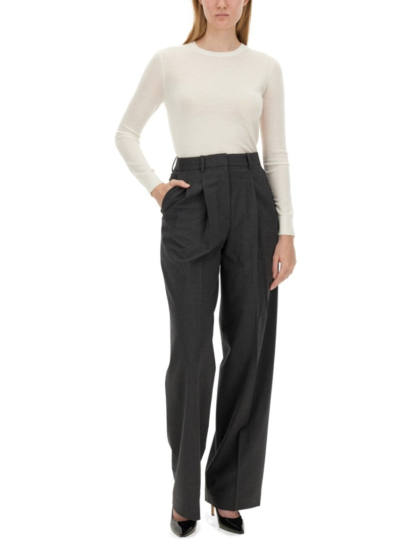 Theory Slim Fit Wool Long-Sleeve Top