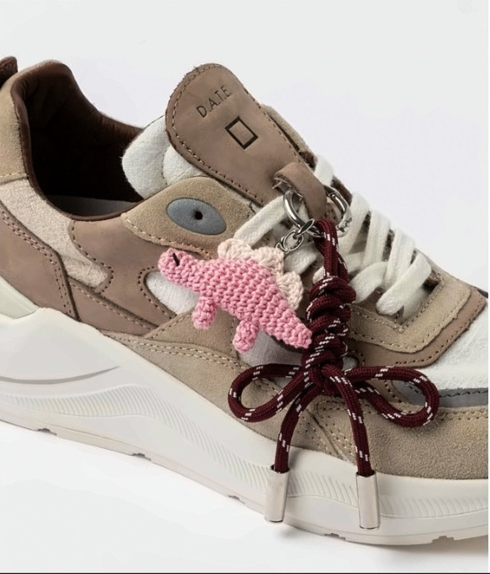 D.A.T.E Fuga Linen Suede Heel Rubber Sneakers