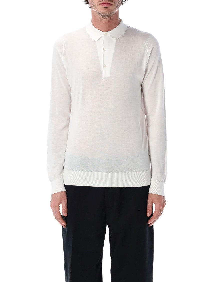 John Smedley Bradwell Fine Knit Long Sleeve Polo