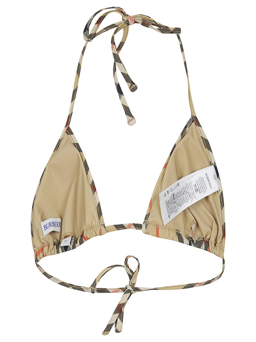Burberry Burberry Check Stretch Nylon Bikini Top