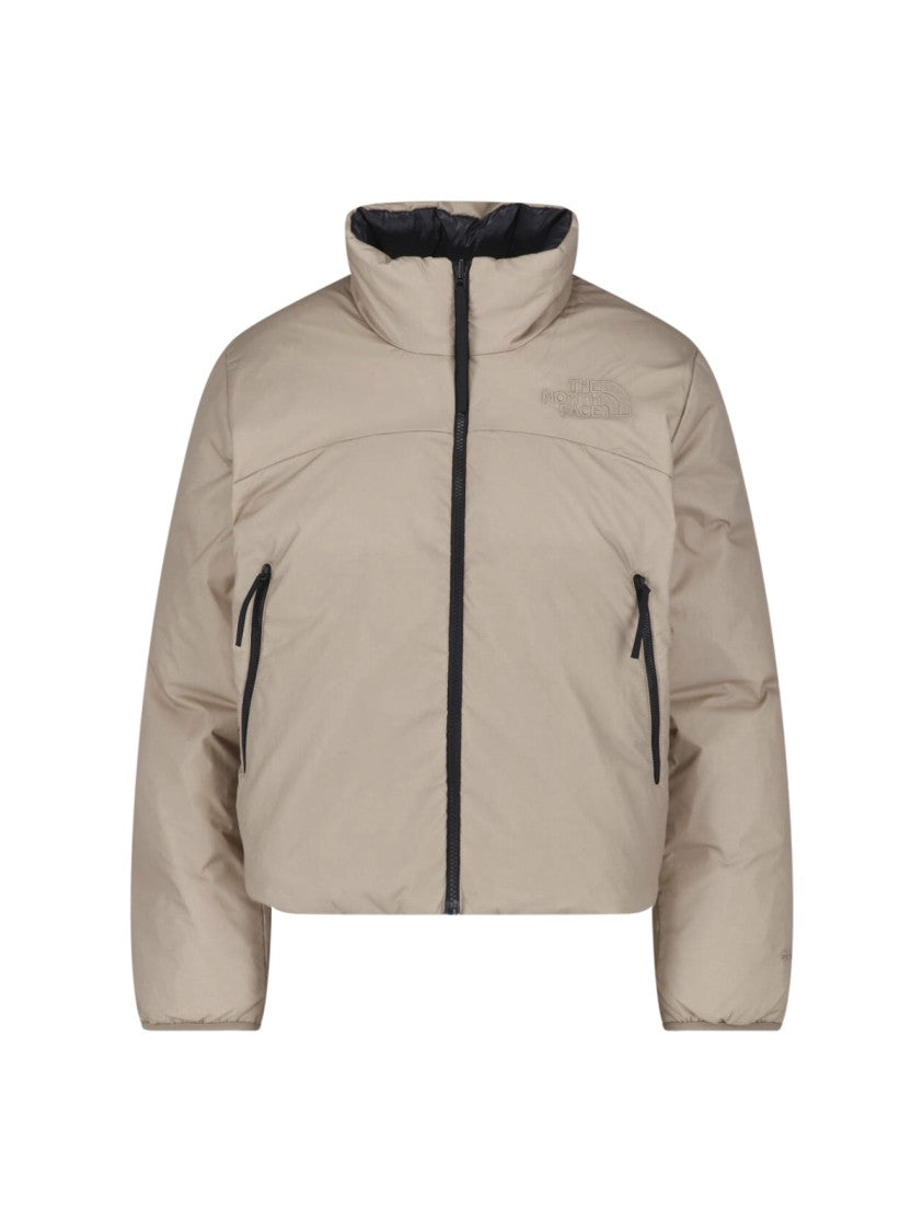 The North Face Brown Pertex Nuptse High-Collar Down Jacket