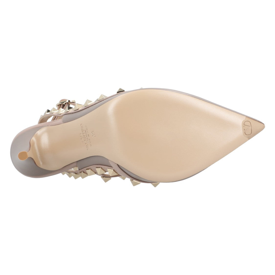 Valentino Brown Leather Rockstud Pumps