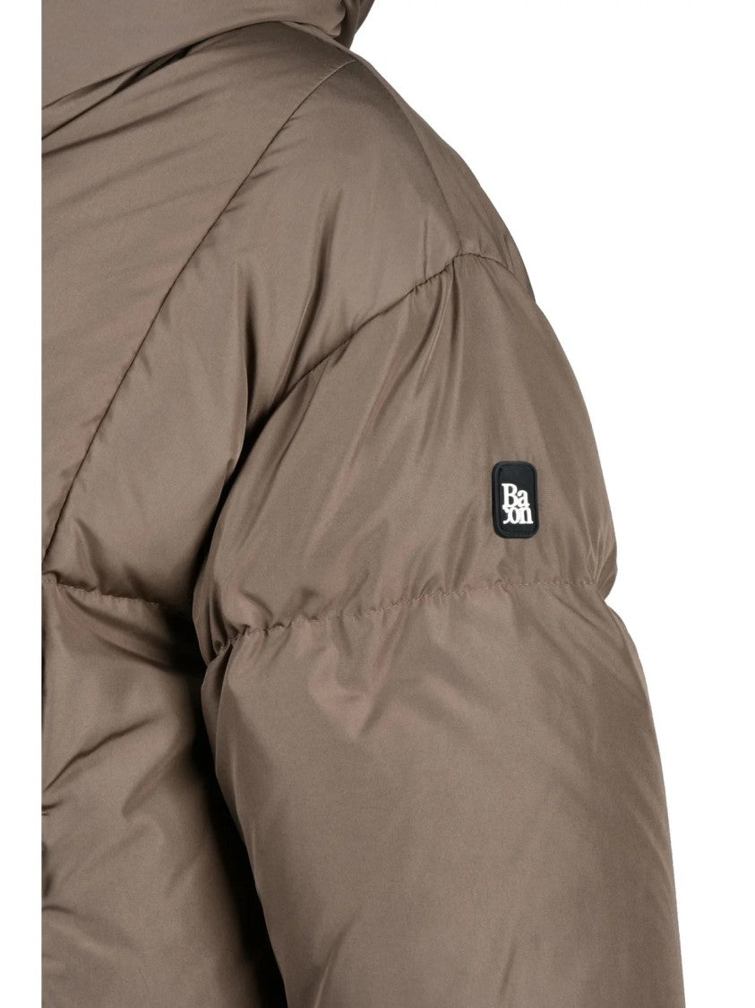 Bacon Taupe Polyester Oaks Down Jacket