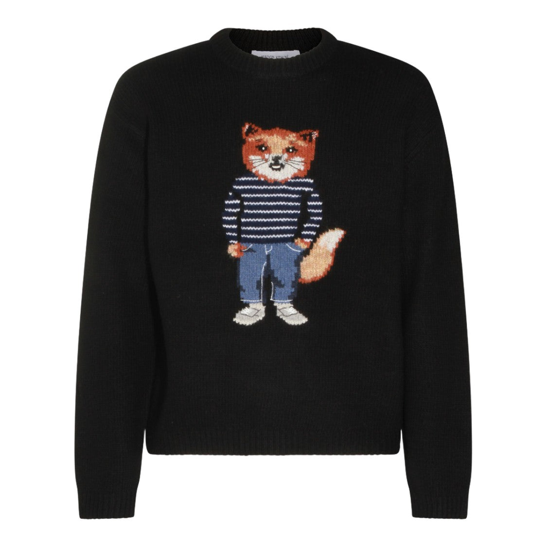 Maison Kitsuné Playful Knitted Fox Design Sweater
