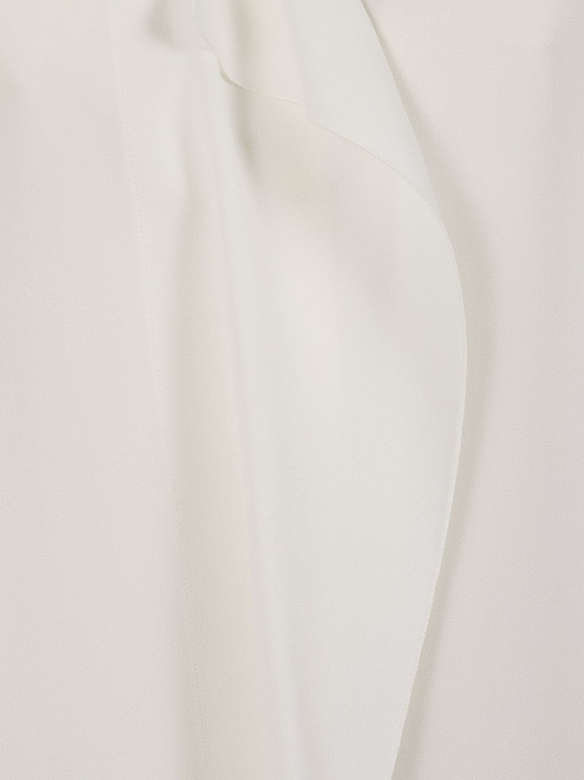 Antonelli Firenze Classic White Shirt With Asymmetrical Scarf Insert