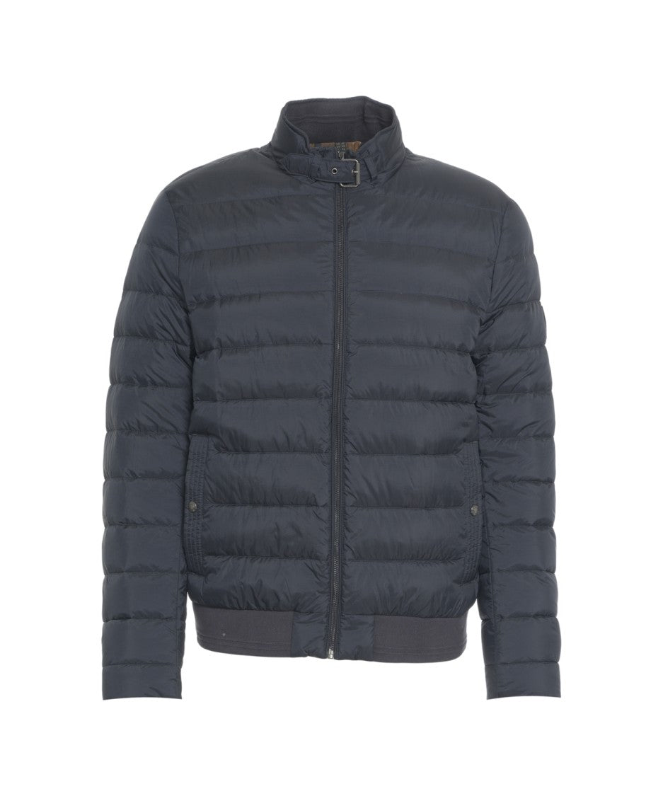 Belstaff Puffer Jacket With Horizontal Quilting And Buckle Closure