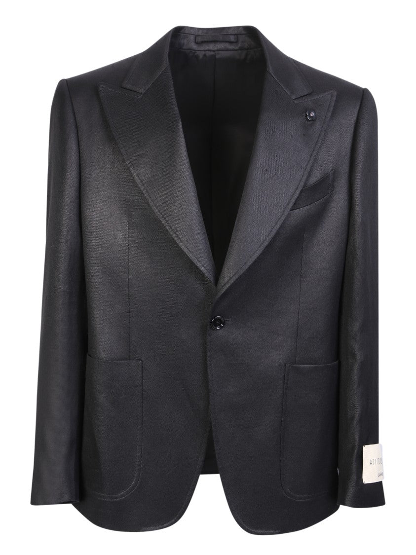 Lardini Black Single-Breasted Jacket