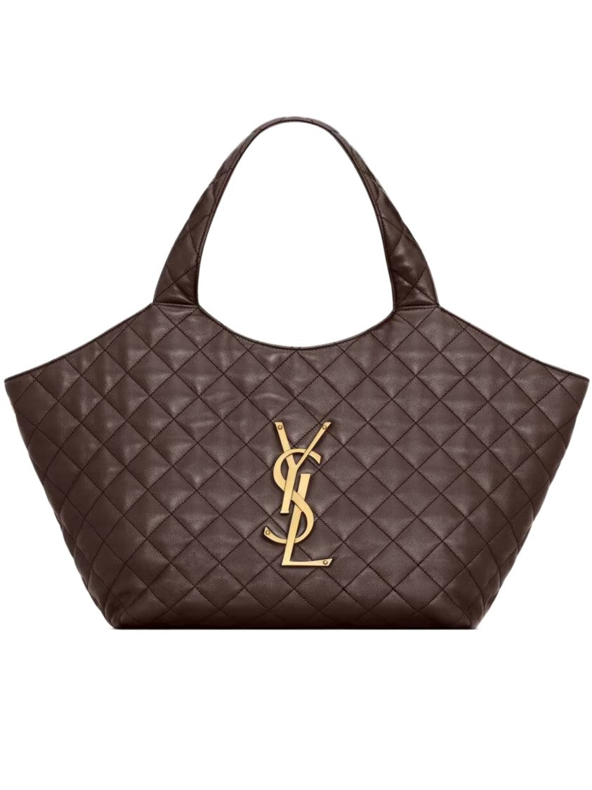 Saint Laurent Icare M Trapezoidal Quilted Tote Bag